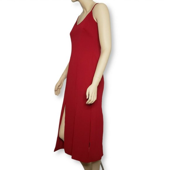 Dress the Population Devon Crepe Midi Dress Womens Medium Red - Picture 3 of 10